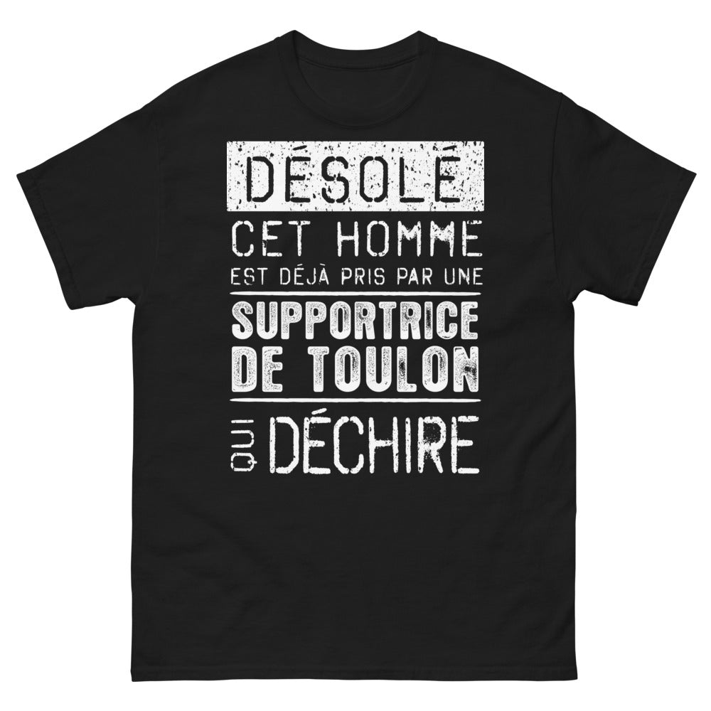 T-shirt Toulon noir - Désolé cet homme est déjà pris par une supportrice