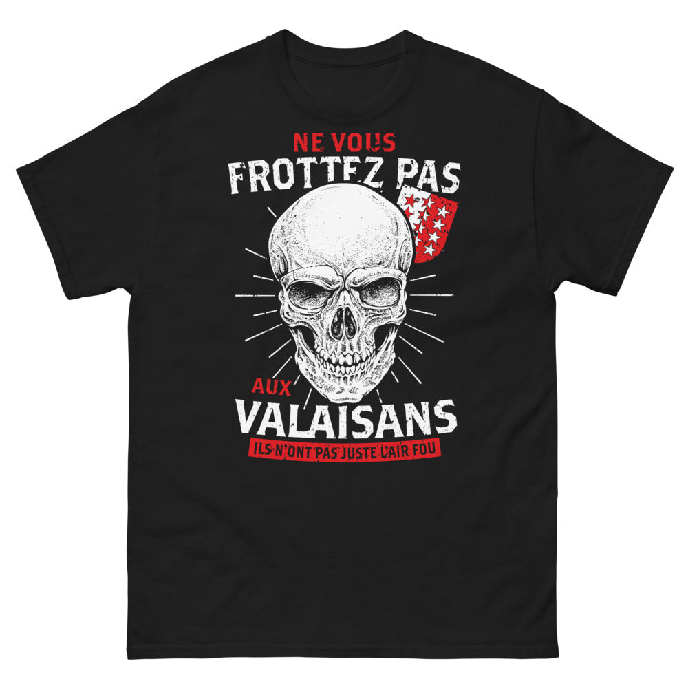 T-shirt Valais noir - Ne vous frottez pas aux Valaisans