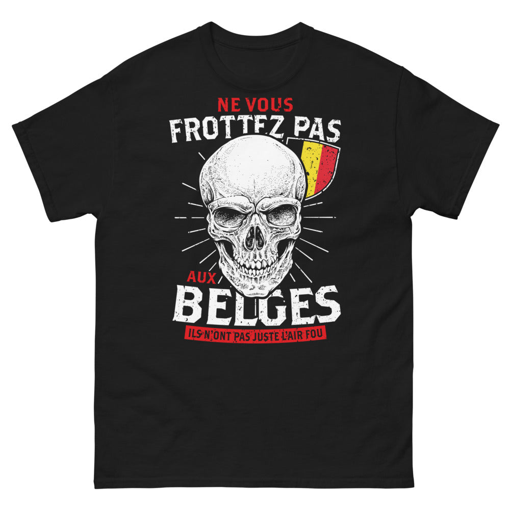 T-shirt Belge noir - Ne vous frottez pas aux Belges