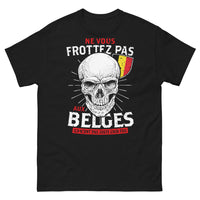 Thumbnail for T-shirt Belge noir - Ne vous frottez pas aux Belges