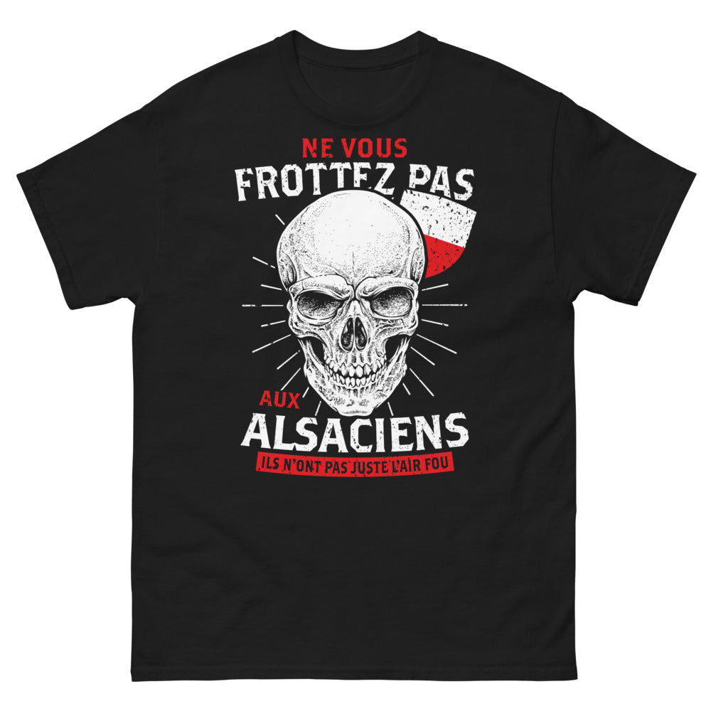 T-shirt Alsace noir - Ne vous frottez pas aux Alsaciens