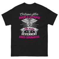 Thumbnail for T-shirt Aide-soignante noir - Pour celles qui ont grandi avec une poupée