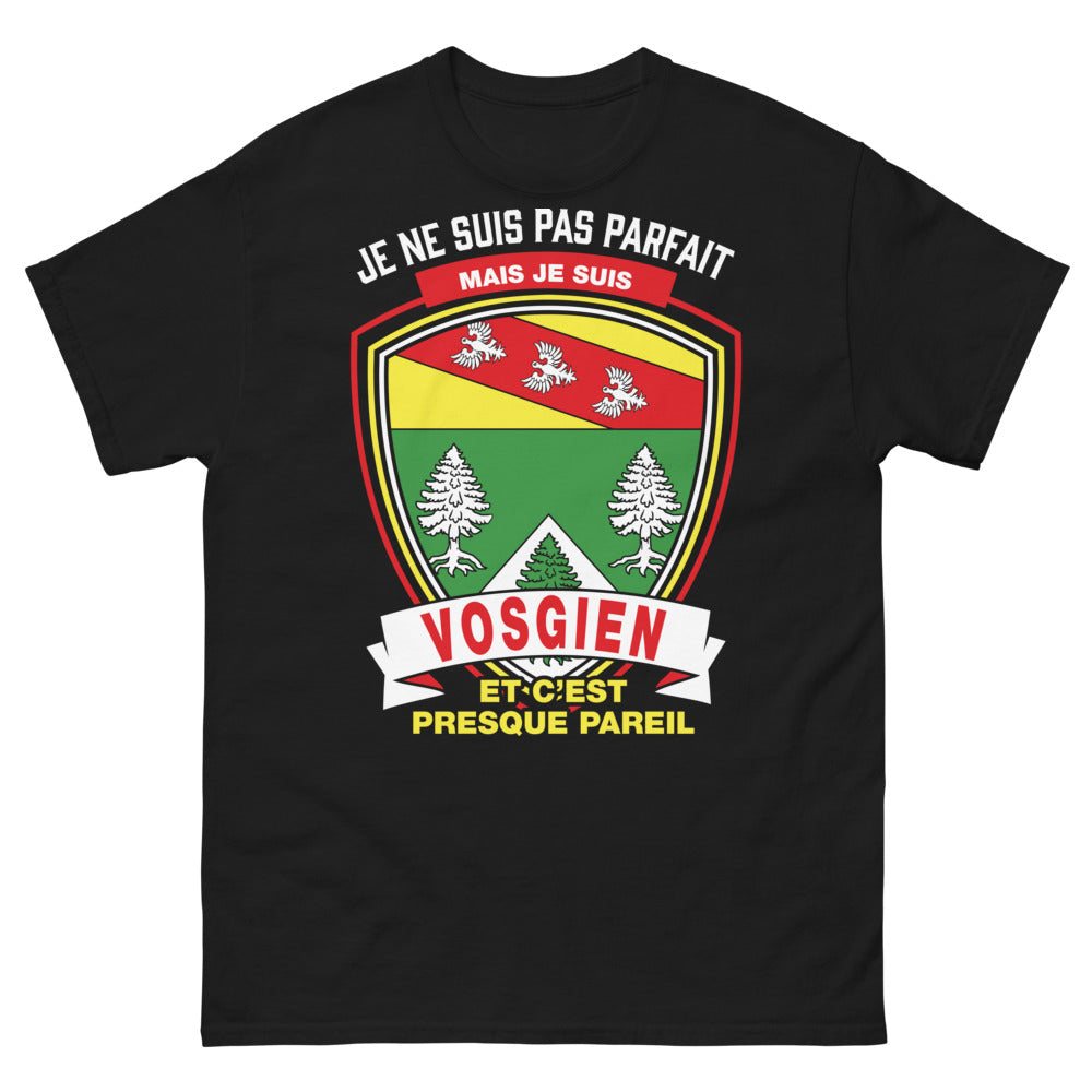 T-shirt Vosgien noir - Je ne suis pas parfait mais je suis Vosgien