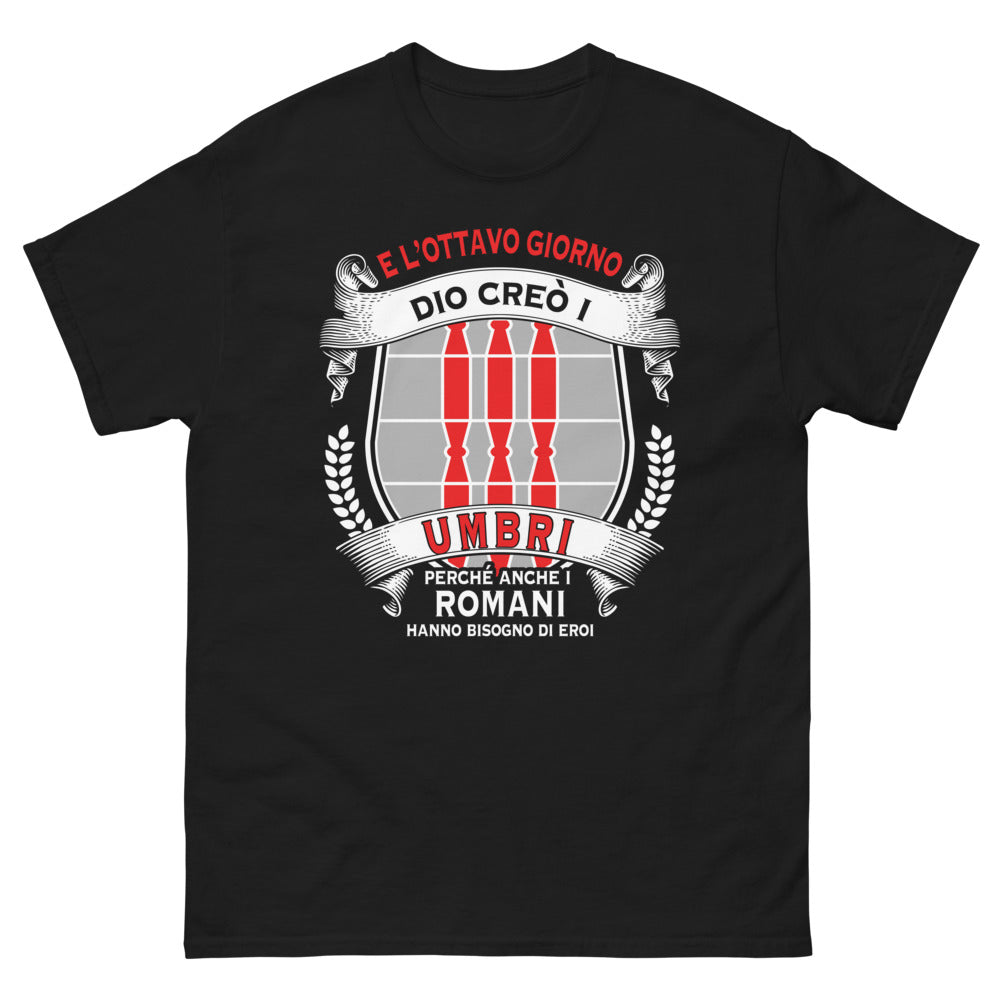 T-Shirt Umbria nera - Eroi anche per i Romani