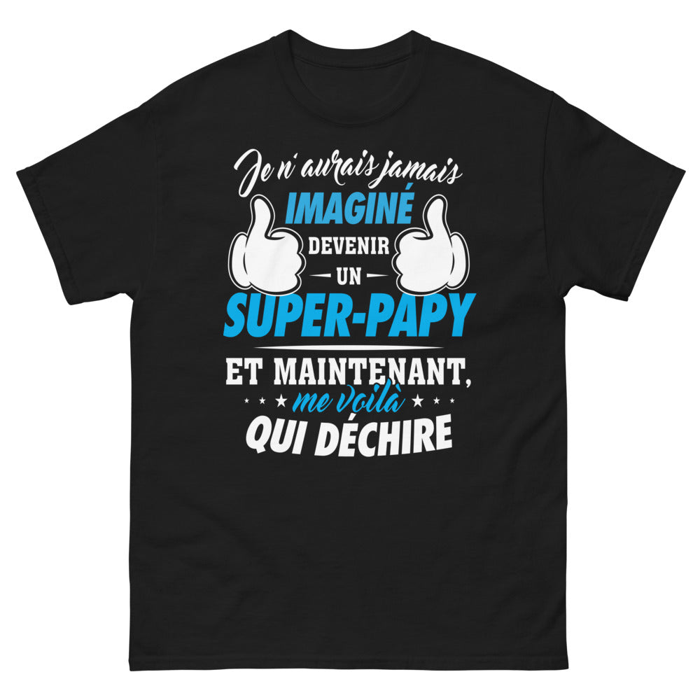 T-shirt Papy extraordinaire noir - Super papy qui déchire