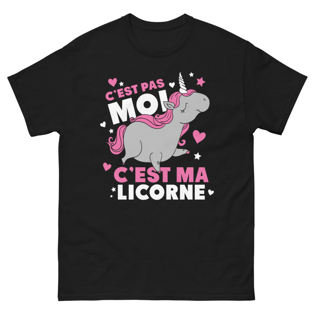 T-shirt licorne noir - C'est pas moi, c'est ma licorne
