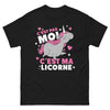T-shirt licorne noir - C'est pas moi, c'est ma licorne
