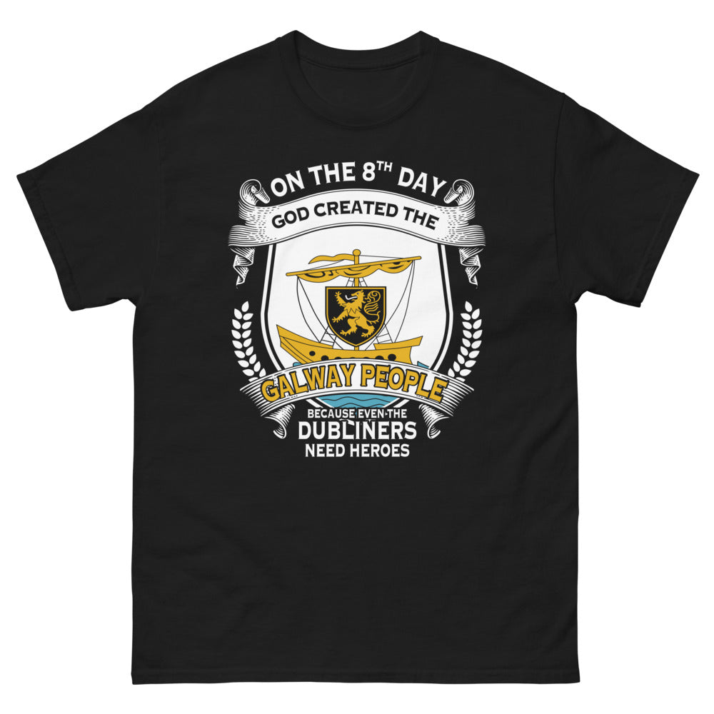 T-shirt Galway noir - On the 8th Day God Created the Galway People