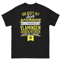 Thumbnail for T-shirt Flandres noir - slogan 'Dieu a créé la bière' humour sombre