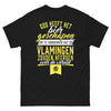 T-shirt Flandres noir - slogan 'Dieu a créé la bière' humour sombre