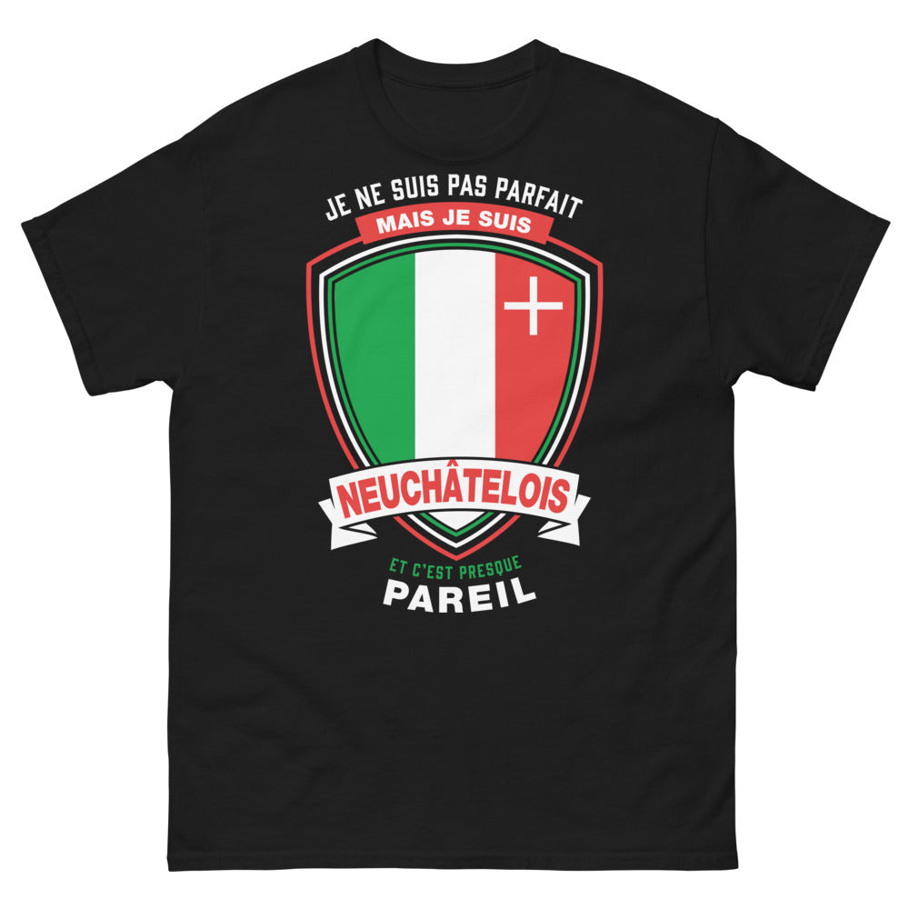 T-shirt Neuchâtelois noir - Presqu'au sommet de la perfection