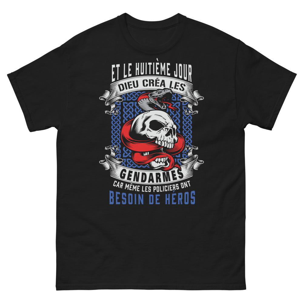T-shirt Gendarme noir - Création divine