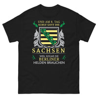 Thumbnail for T-shirt Sachsen noir - Und am 8. Tag schuf Gott die Sachsen