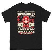 Thumbnail for T-shirt Lucha libre noir - Héros du catch, humour divin