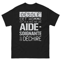 Thumbnail for T-shirt aide-soignante noir - Déjà pris par une aide-soignante qui déchire