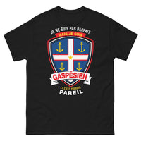 Thumbnail for T-shirt Gaspésie noir - Je ne suis pas parfait, mais je suis Gaspésien