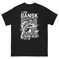 Thumbnail for T-shirt Danemark noir - Danish with a Viking Heart, Try Me