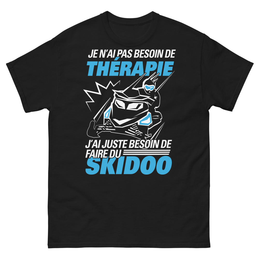 T-shirt Skidoo noir - Pas besoin de thérapie, juste de neige