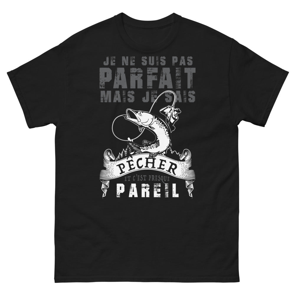 T-shirt Pêcheur au grand cœur noir - Je sais pêcher