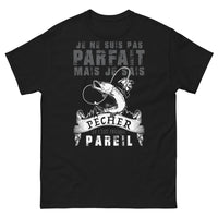 Thumbnail for T-shirt Pêcheur au grand cœur noir - Je sais pêcher