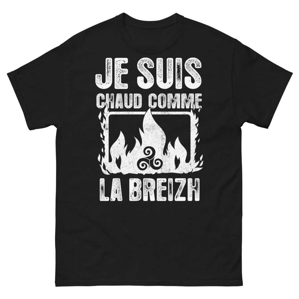 T-shirt Bretagne noir - Je suis chaud comme la Breizh