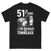Thumbnail for T-shirt Pastis noir - 51 je t’aime, j’en boirais des tonneaux