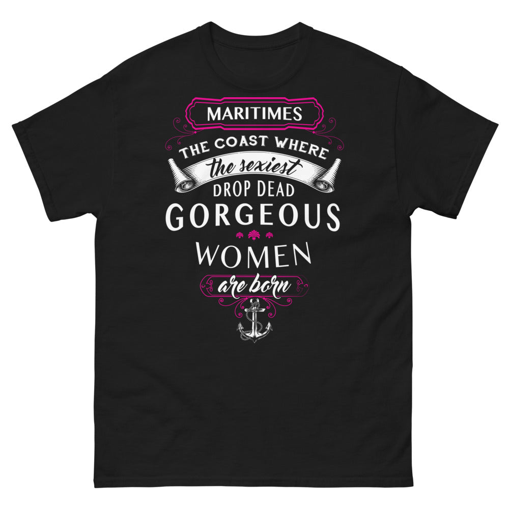 T-shirt Maritimes noir - les femmes les plus sexy naissent