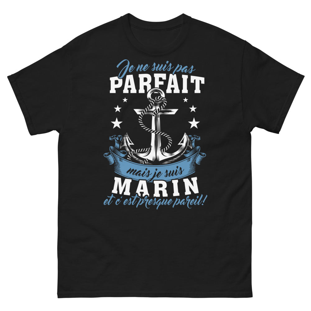 T-shirt Marin noir - Je ne suis pas parfait mais je suis marin