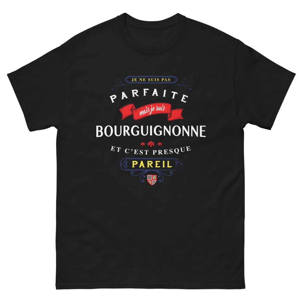 T-shirt Bourguignonne noir - Pas parfaite, presque pareil