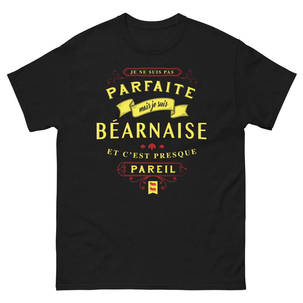 T-shirt Béarnais noir - Je ne suis pas parfaite mais je suis Béarnaise