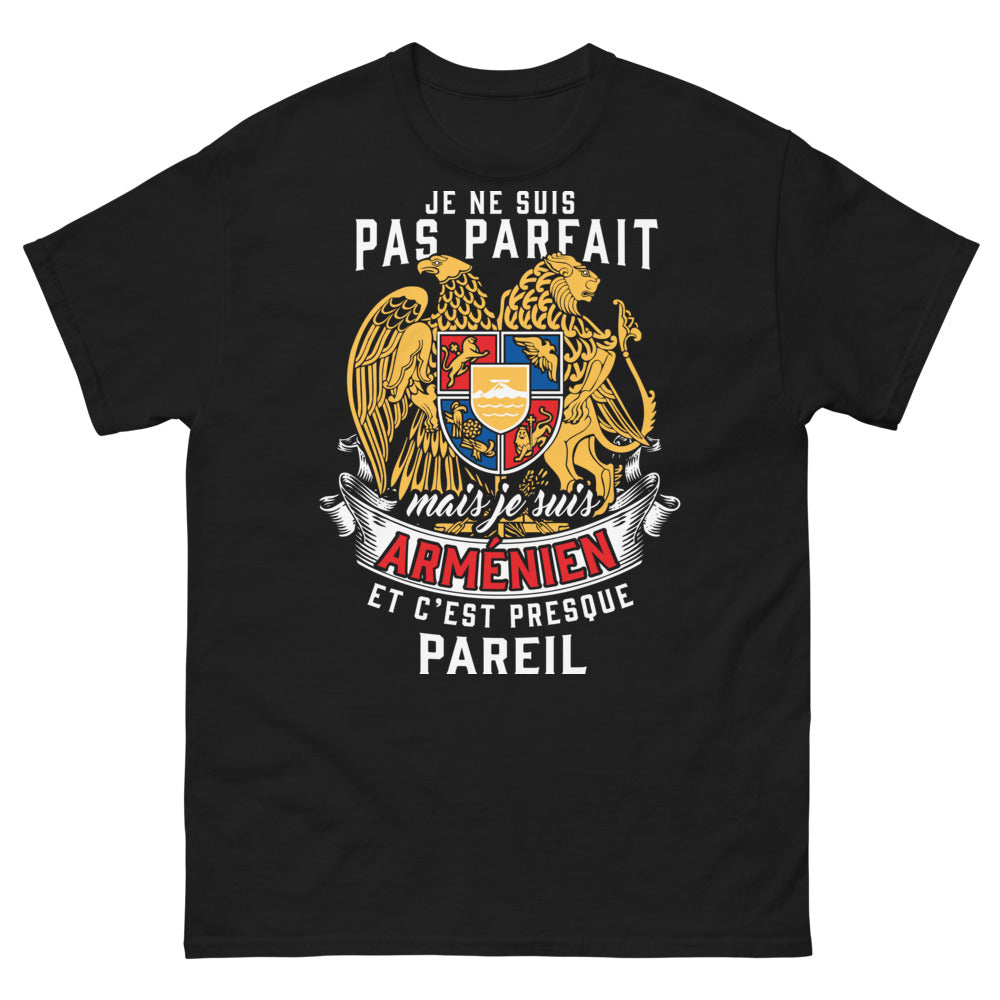 T-shirt arménien noir - Je ne suis pas parfait mais arménien