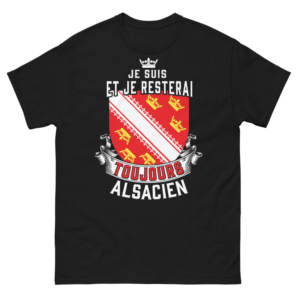 T-shirt Alsacien noir - Je suis et je resterai toujours Alsacien