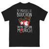 T-shirt Humour Français noir - Tu pousses le bouchon Maurice