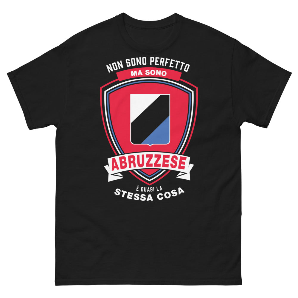 T-shirt Abruzzese nero - Non sono perfetto ma sono abruzzese