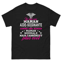 Thumbnail for T-shirt Maman aide-soignante noir - Plus cool qu'une maman normale