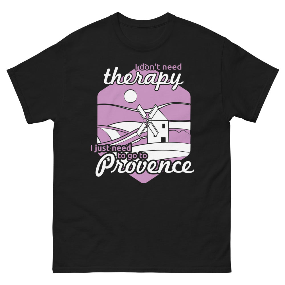 T-shirt Provence noir - I Don't Need Therapy, Just Provence