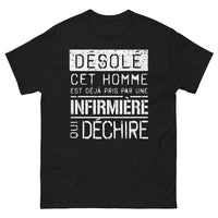 Thumbnail for T-shirt Infirmière noir - Désolé, cet homme est déjà pris