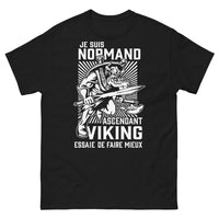 Thumbnail for T-shirt Normand Ascendant Viking noir - Essaie de Faire Mieux
