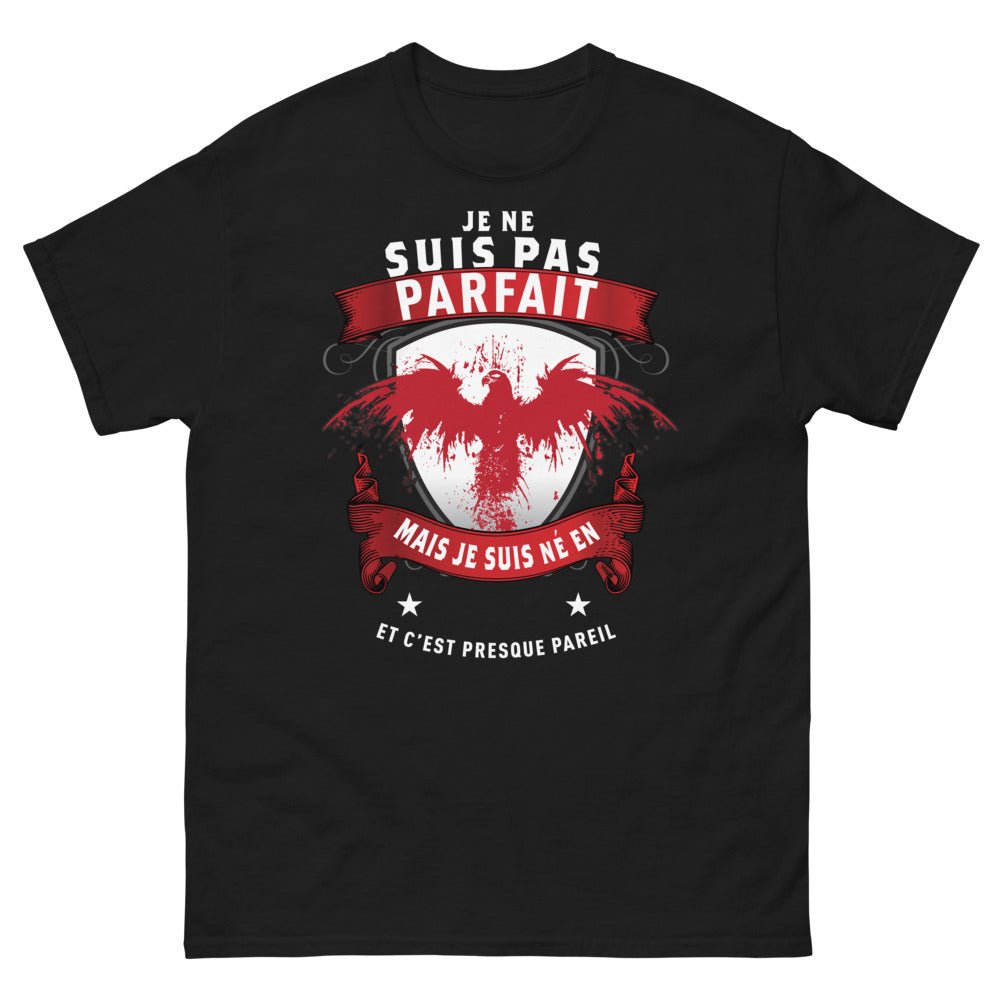 T-shirt Bretagne noir - Je ne suis pas parfait mais né en Bretagne