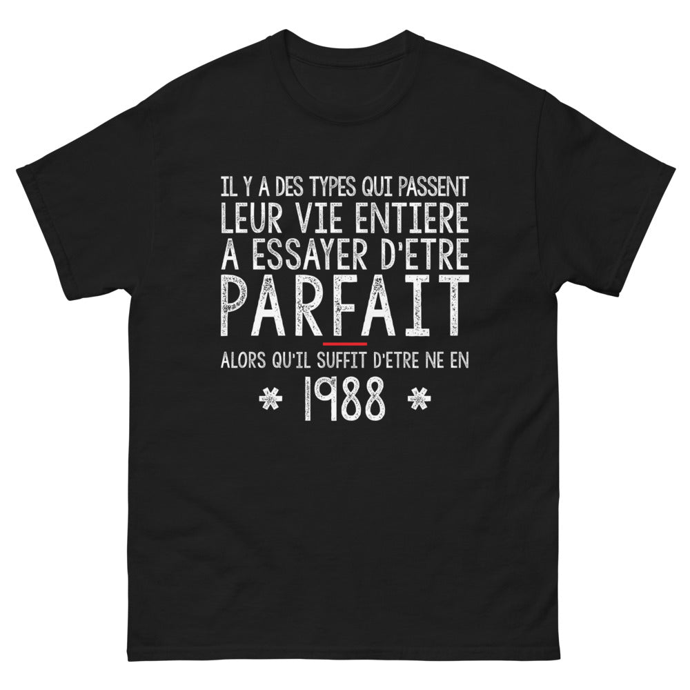 T-shirt Né en 1988 noir - Parfaitement Formé