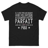 Thumbnail for T-shirt Né en 1988 noir - Parfaitement Formé