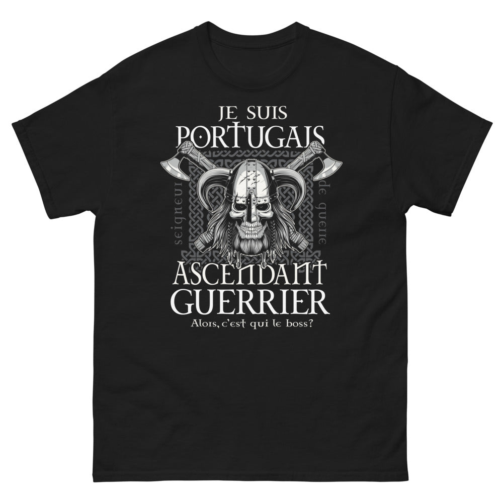 T-shirt Portugais Noir - Seigneur de guerre, sois le boss