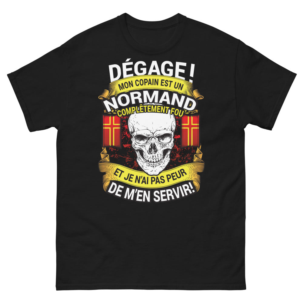 T-shirt Normandie noir - Dégage, mon copain normand fou