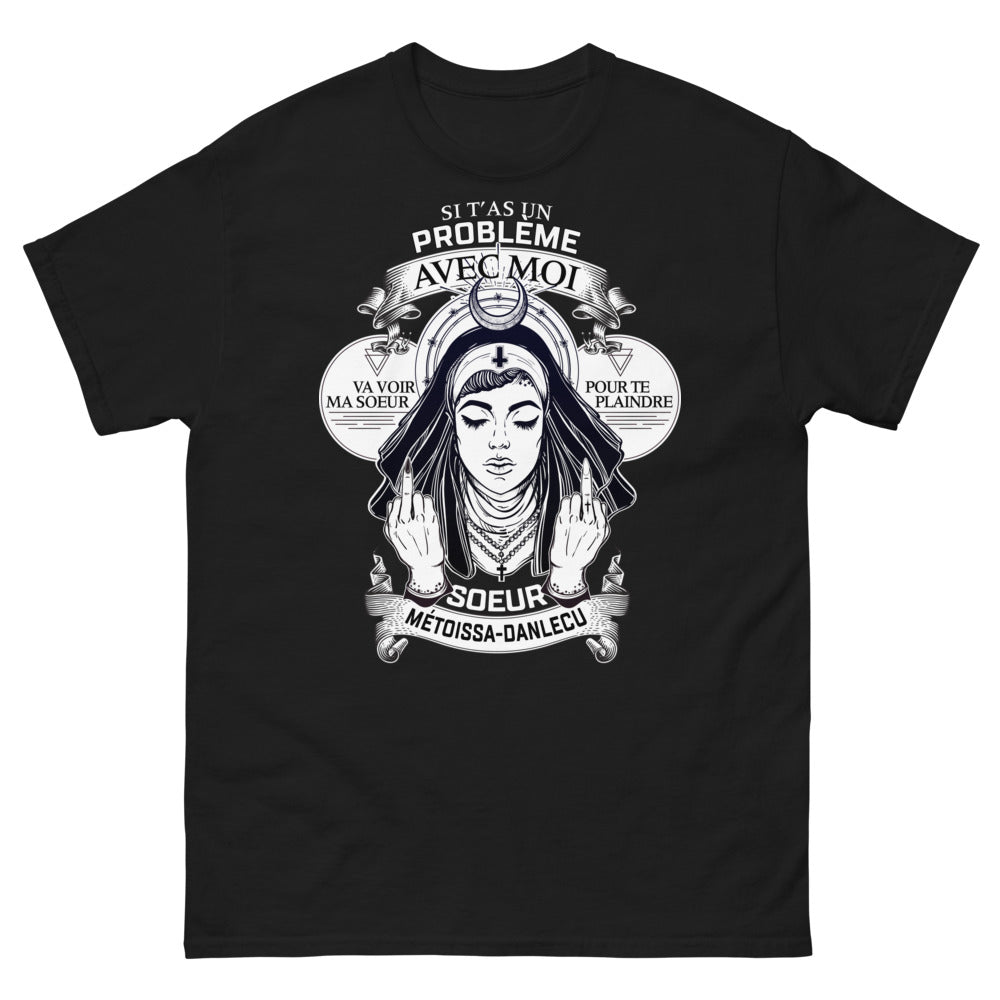 T-shirt sœurs métisses noir - Si t'as un problème, va voir ma sœur