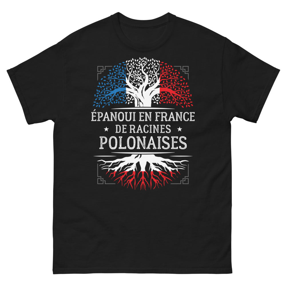 T-shirt Racines polonaises noir - Épanoui en France