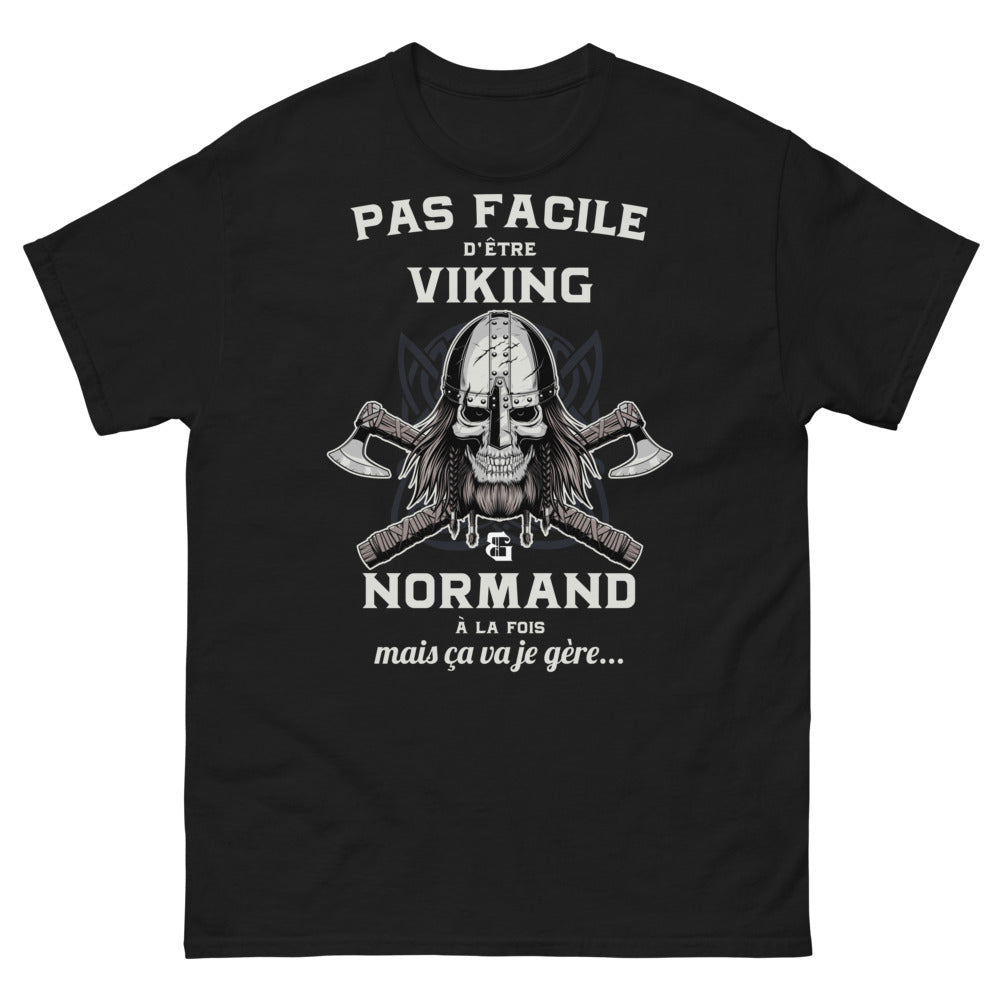 T-shirt Viking Normand noir - Pas facile d'être Viking et Normand