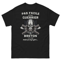 Thumbnail for T-shirt Guerrier Breton noir - Pas facile d'être guerrier breton