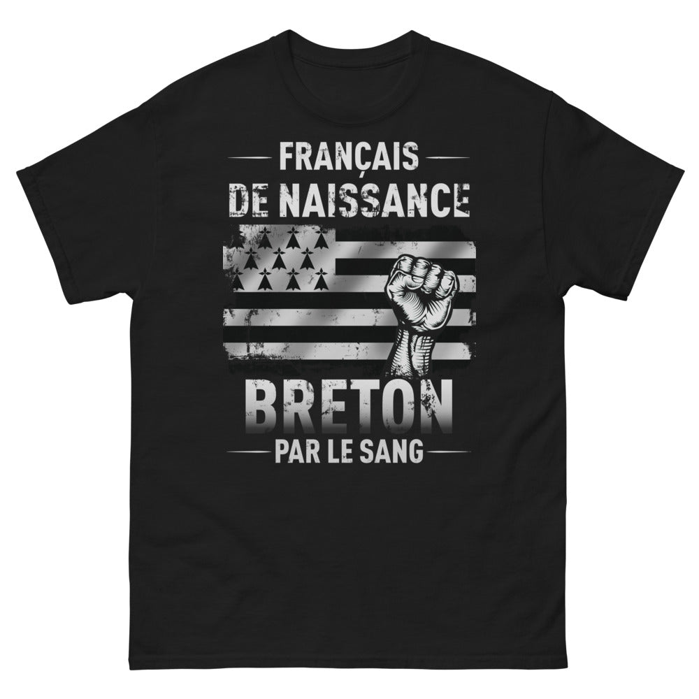 T-shirt Français de naissance noir - Breton par le sang