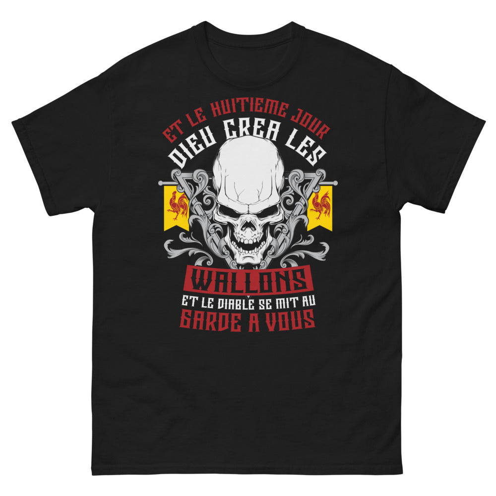 T-shirt Wallons noir - Dieu créa les Wallons