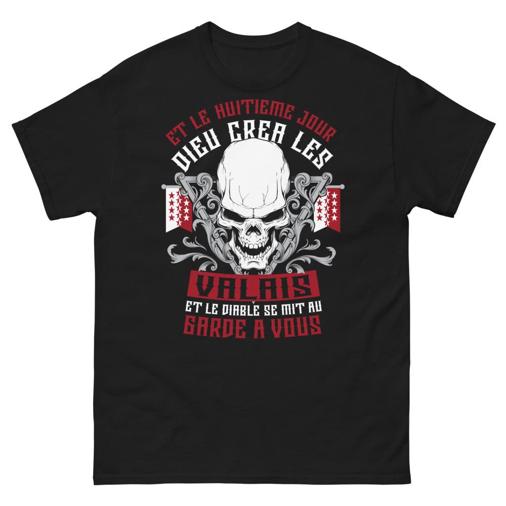 T-shirt Valais noir - Et le huitième jour, Dieu créa le Valais